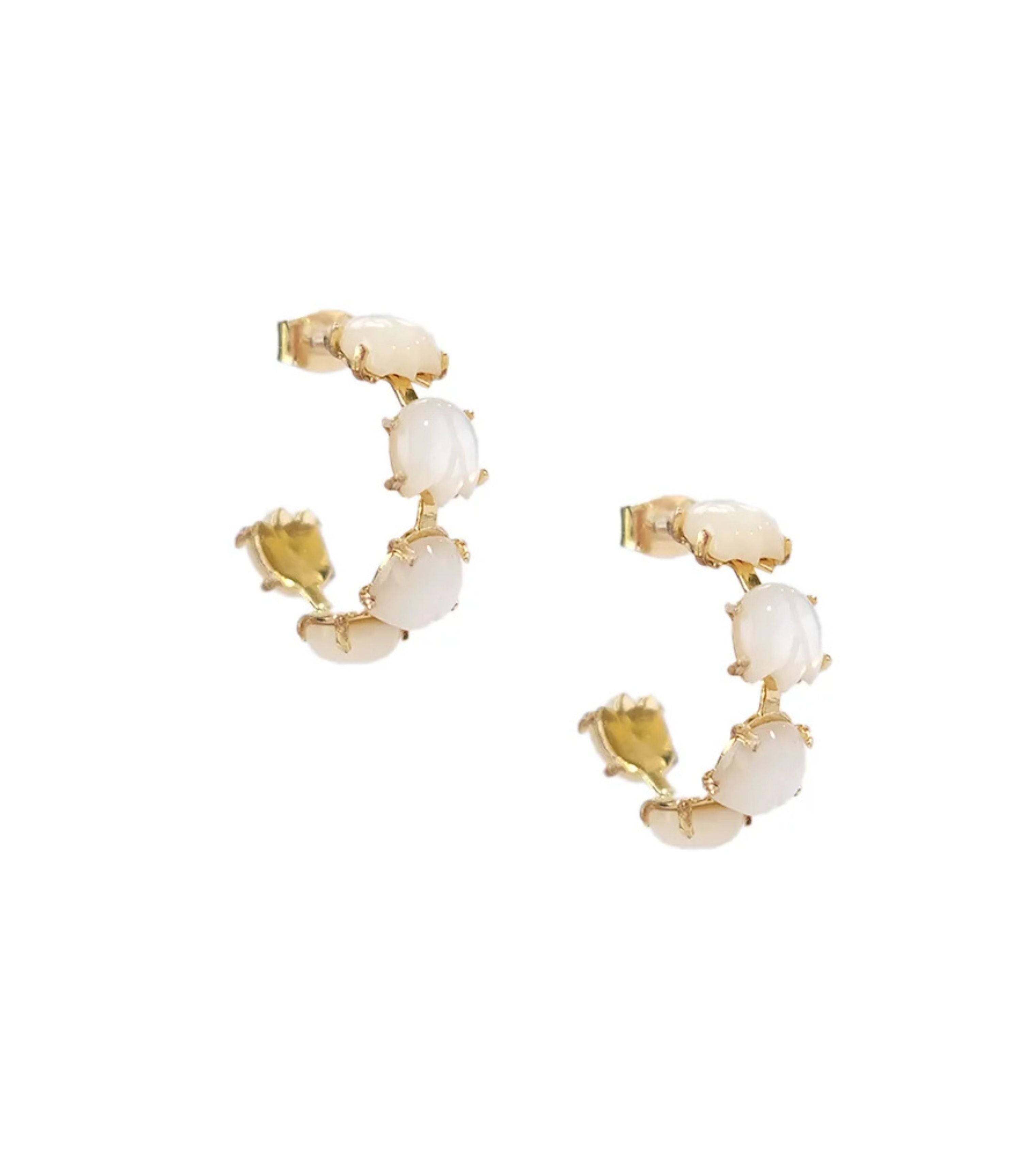Gianna Sampaguita Bud Hoops In Mother of Pearl - Lily Jewelry