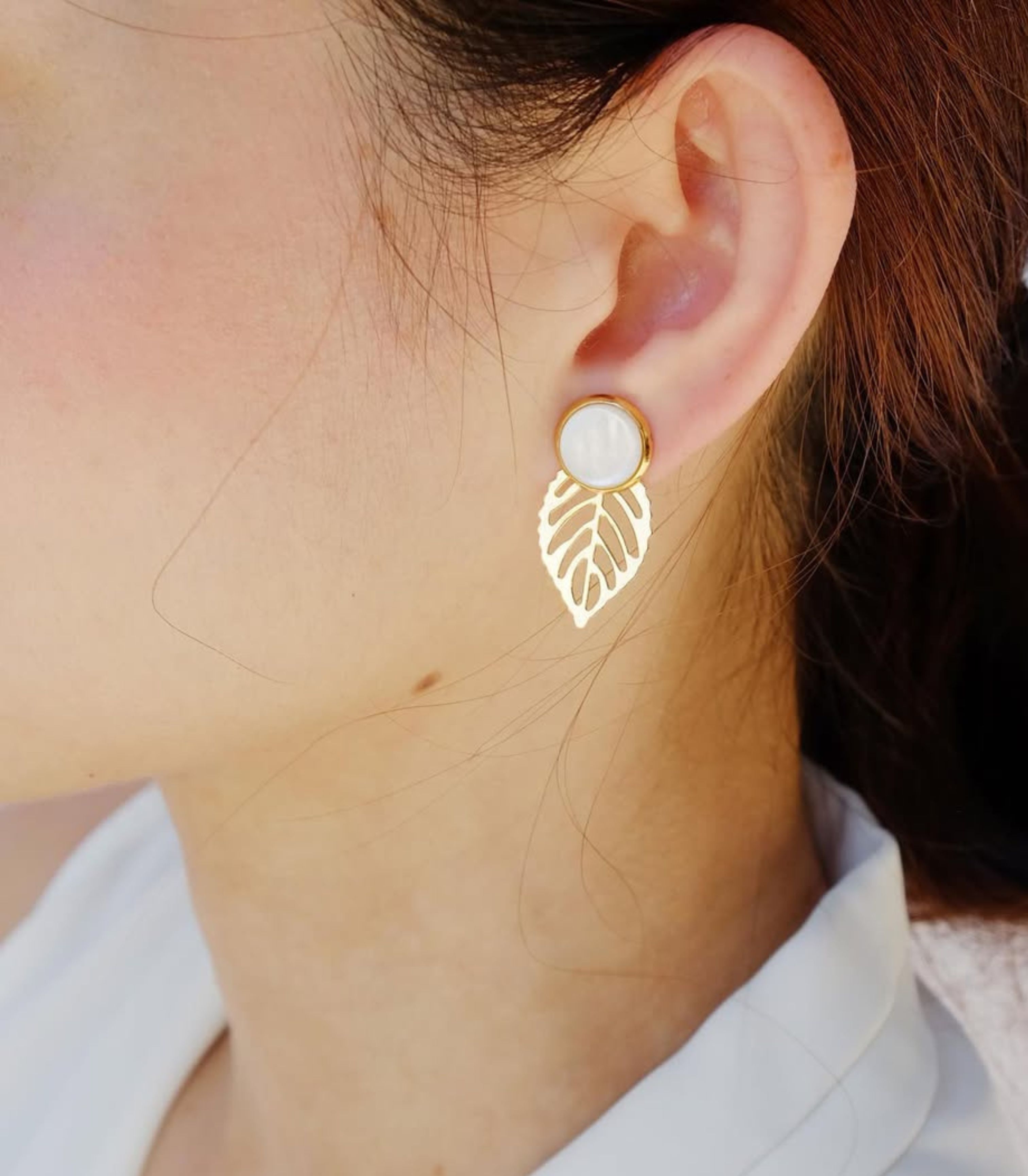 Gina Multi-Wear Studs & Dangle Earrings in Mother of Pearl