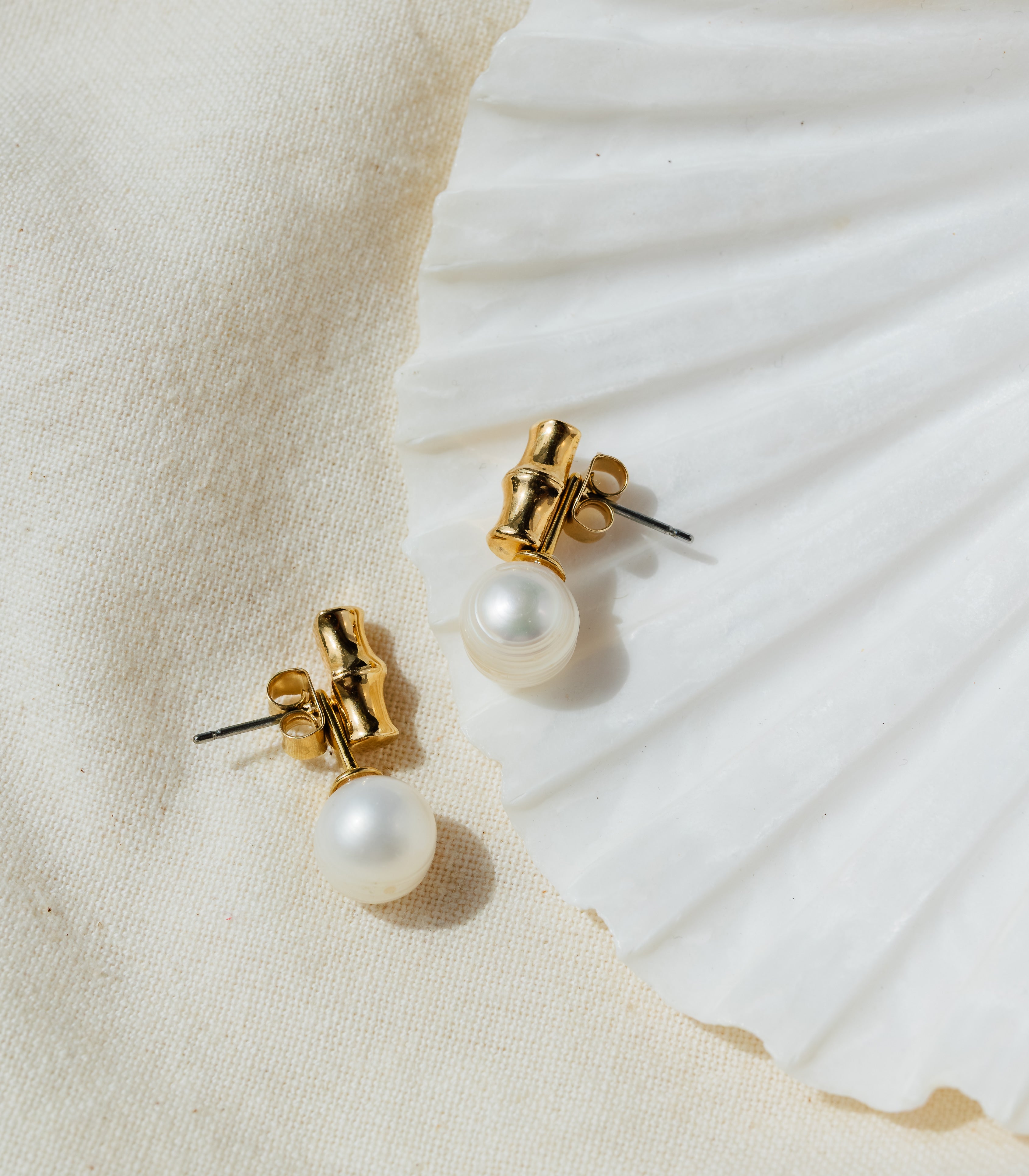 Wayan Pearl Drops Stud Earrings - Lily Jewelry