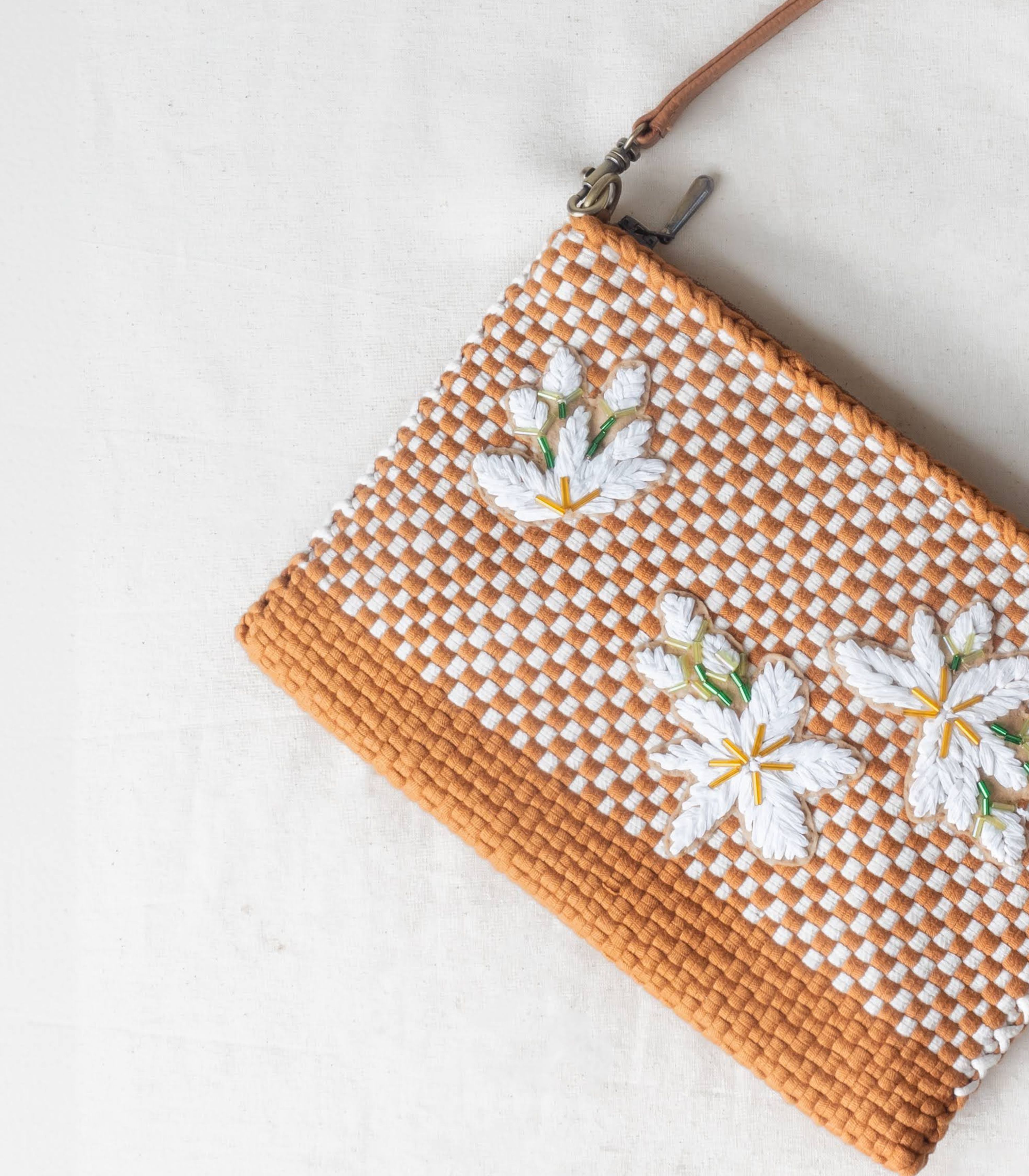 Sampaguita Sobre Clutch in Tan & Beige - R2R