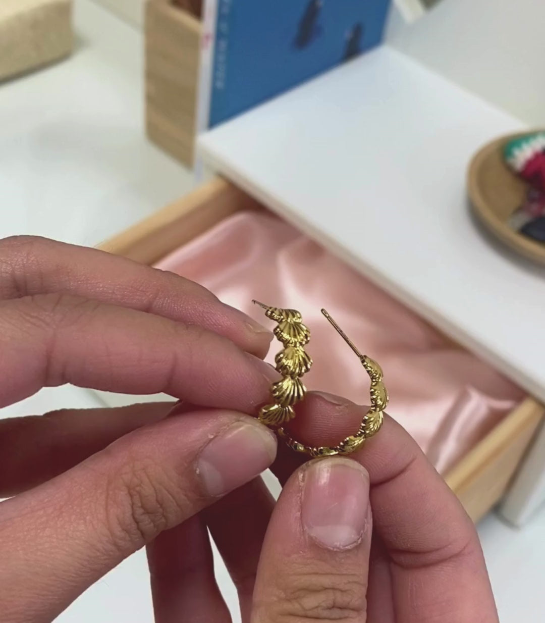 Marina Golden Shell Hoops - Arete