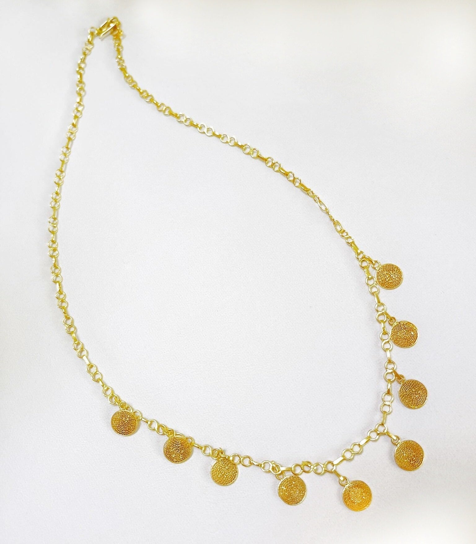 Dionne Gold Disc Charm Choker - AMAMI