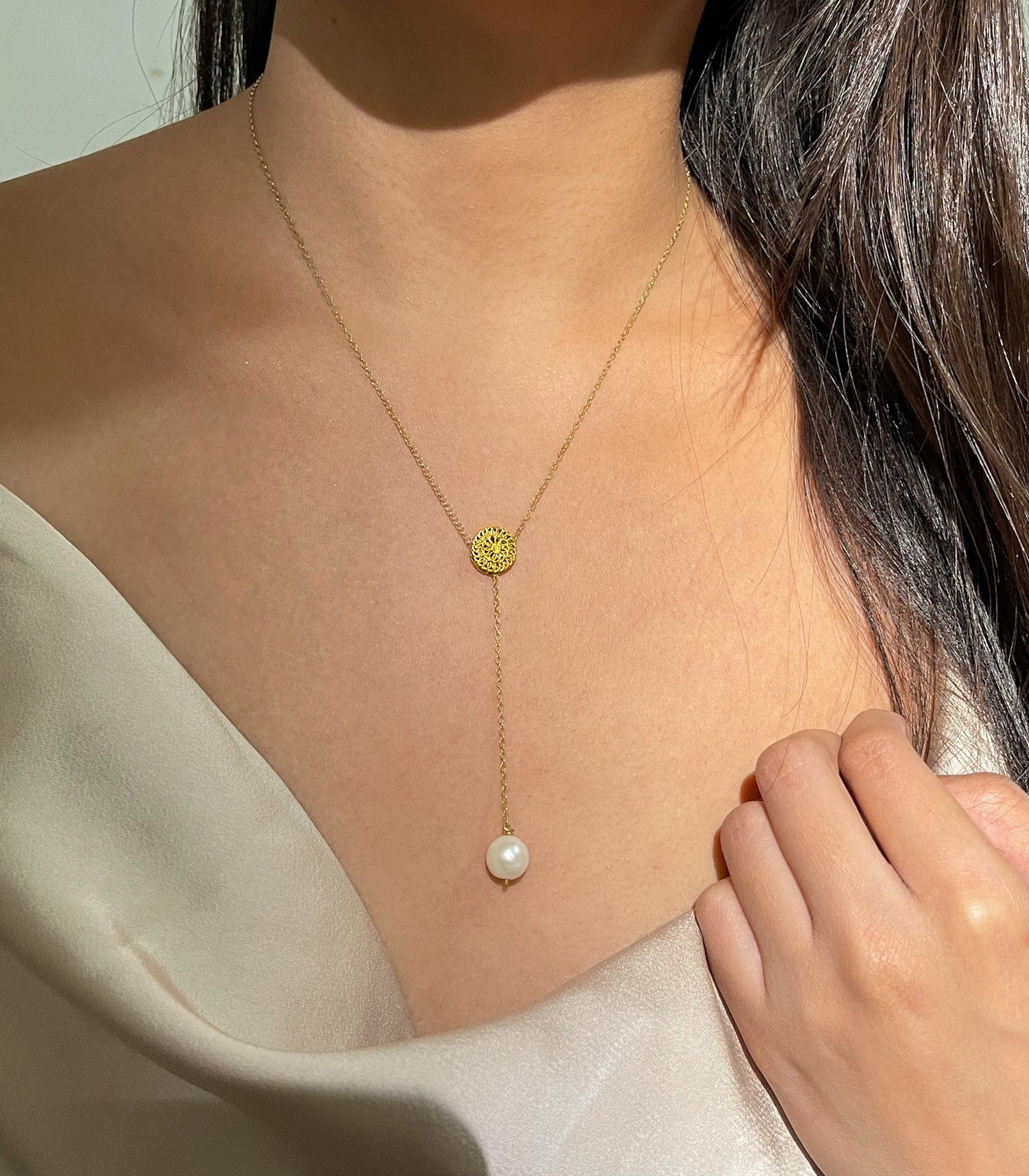The Padumna Pearl Tamburin Necklace - AMAMI