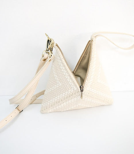 Puso Pyramid Handbag - Beige - Rags2Riches