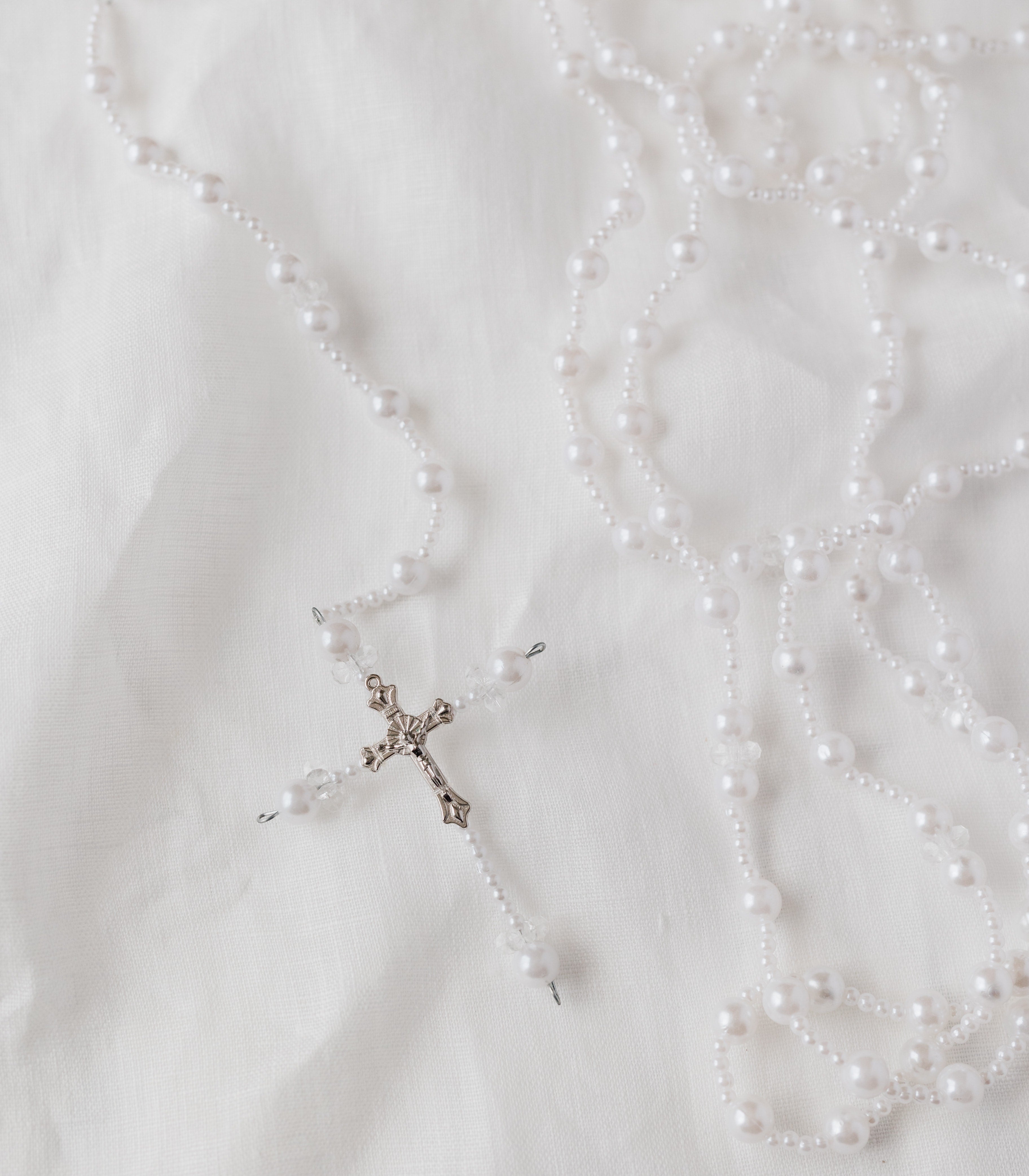 Pearl Rosary Unity Cord - White - Wedding Library