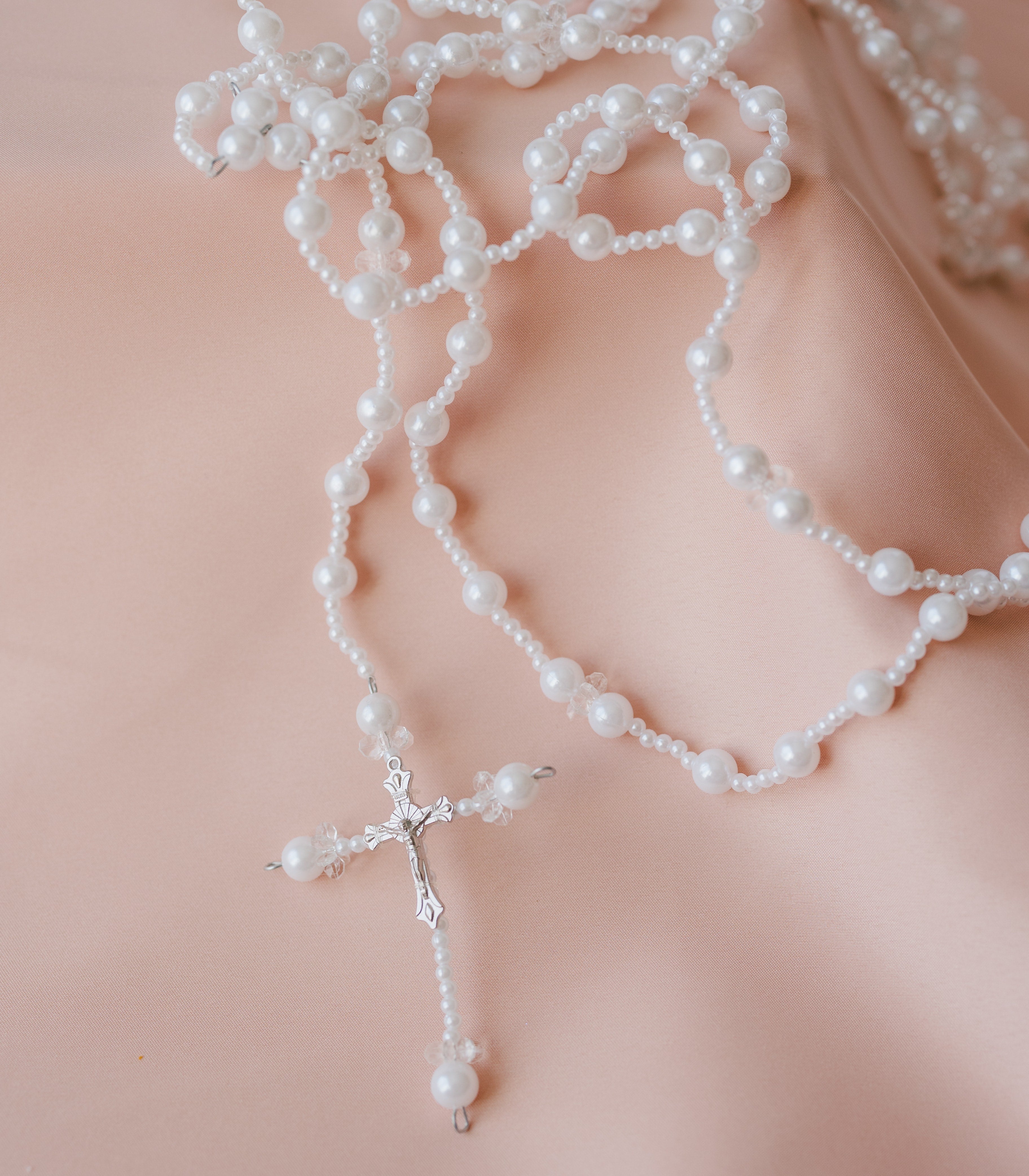 Pearl Rosary Unity Cord - White - Wedding Library