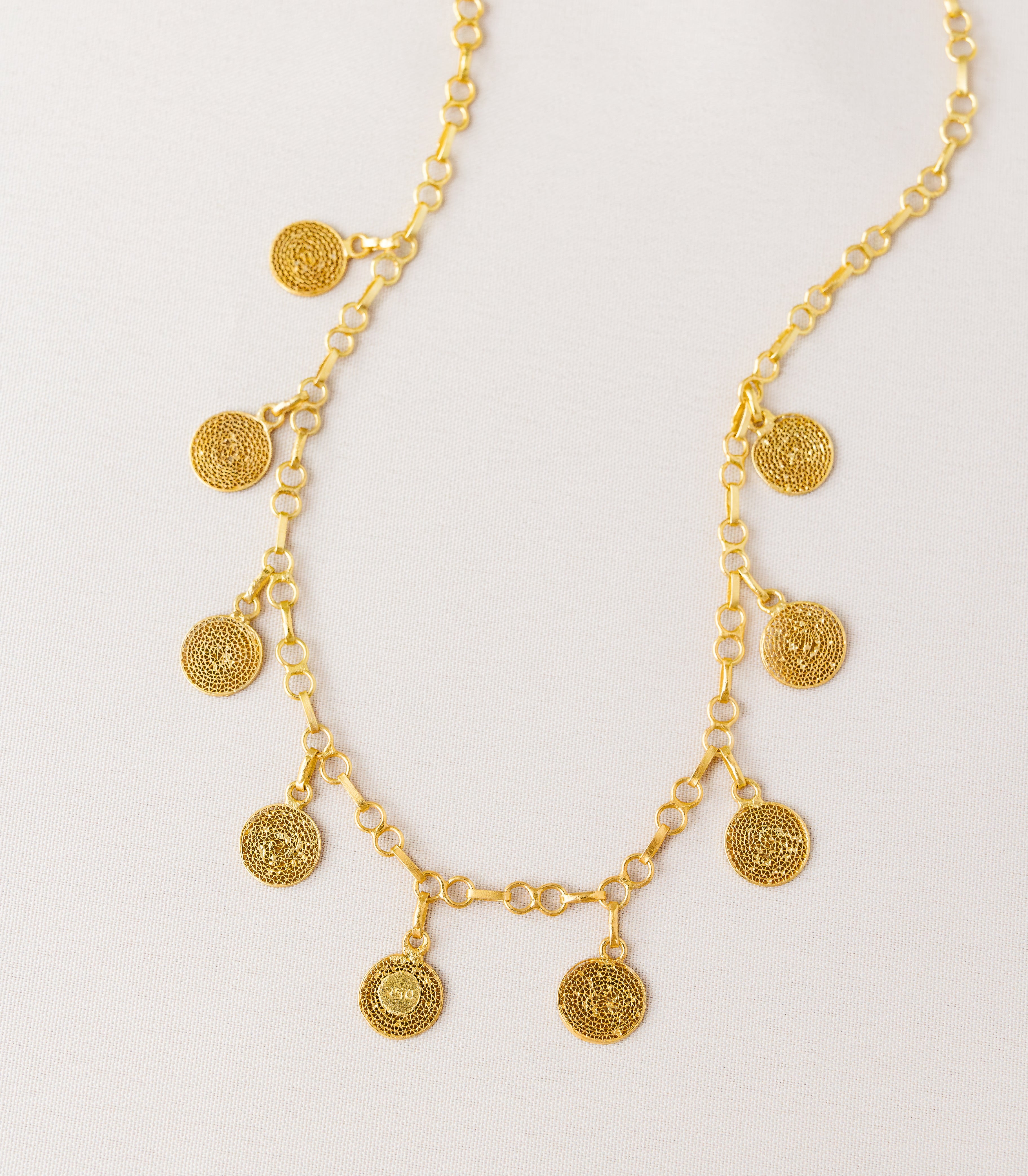 Dionne Gold Disc Charm Choker  - AMAMI