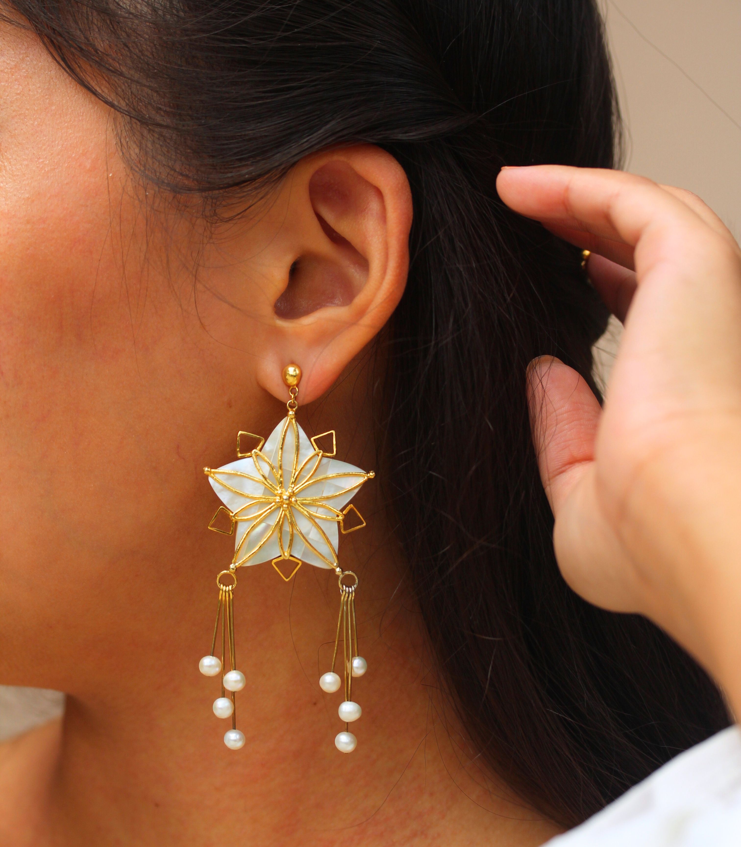 Golden Parol Shell Earrings