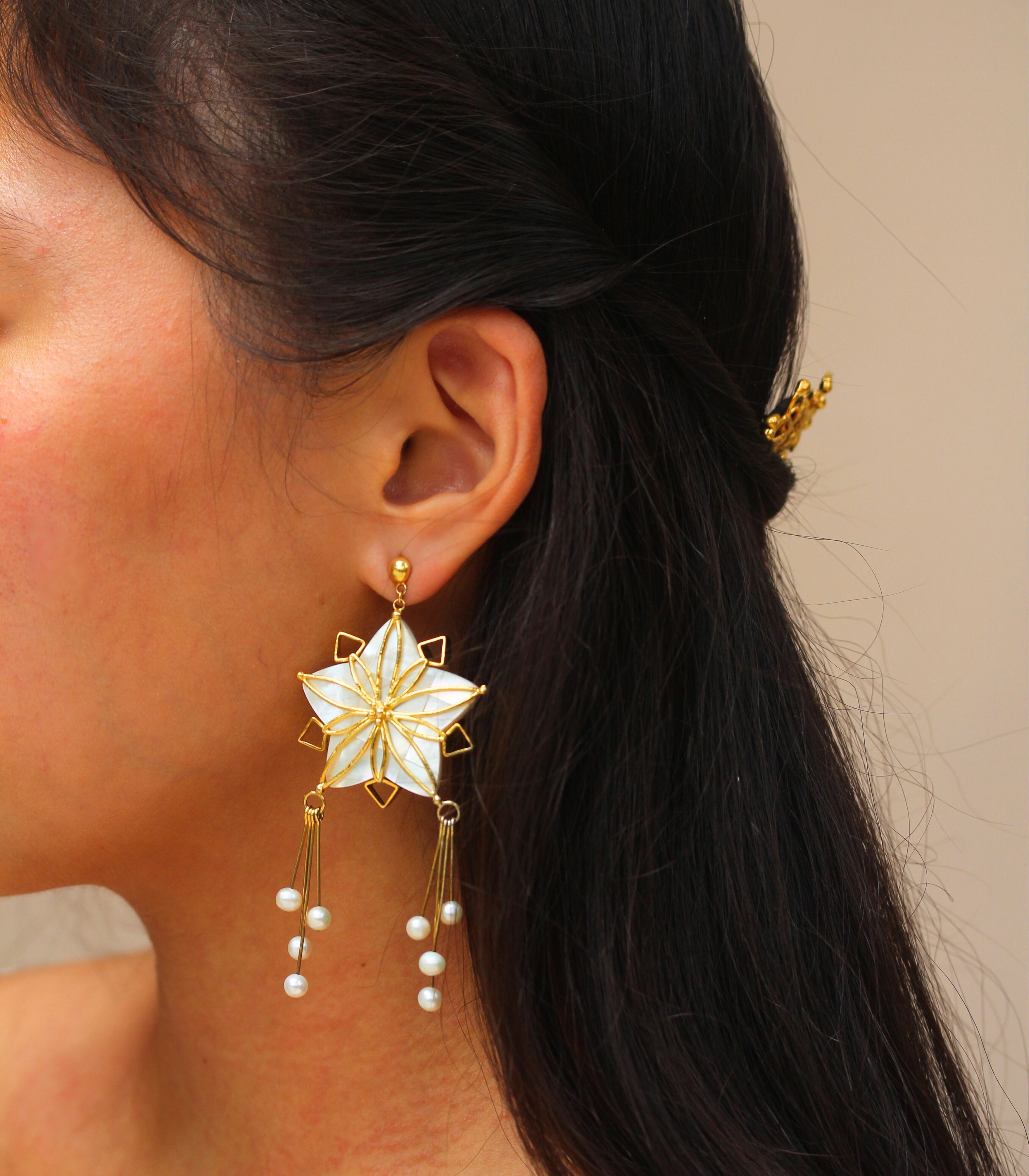 Golden Parol Shell Earrings