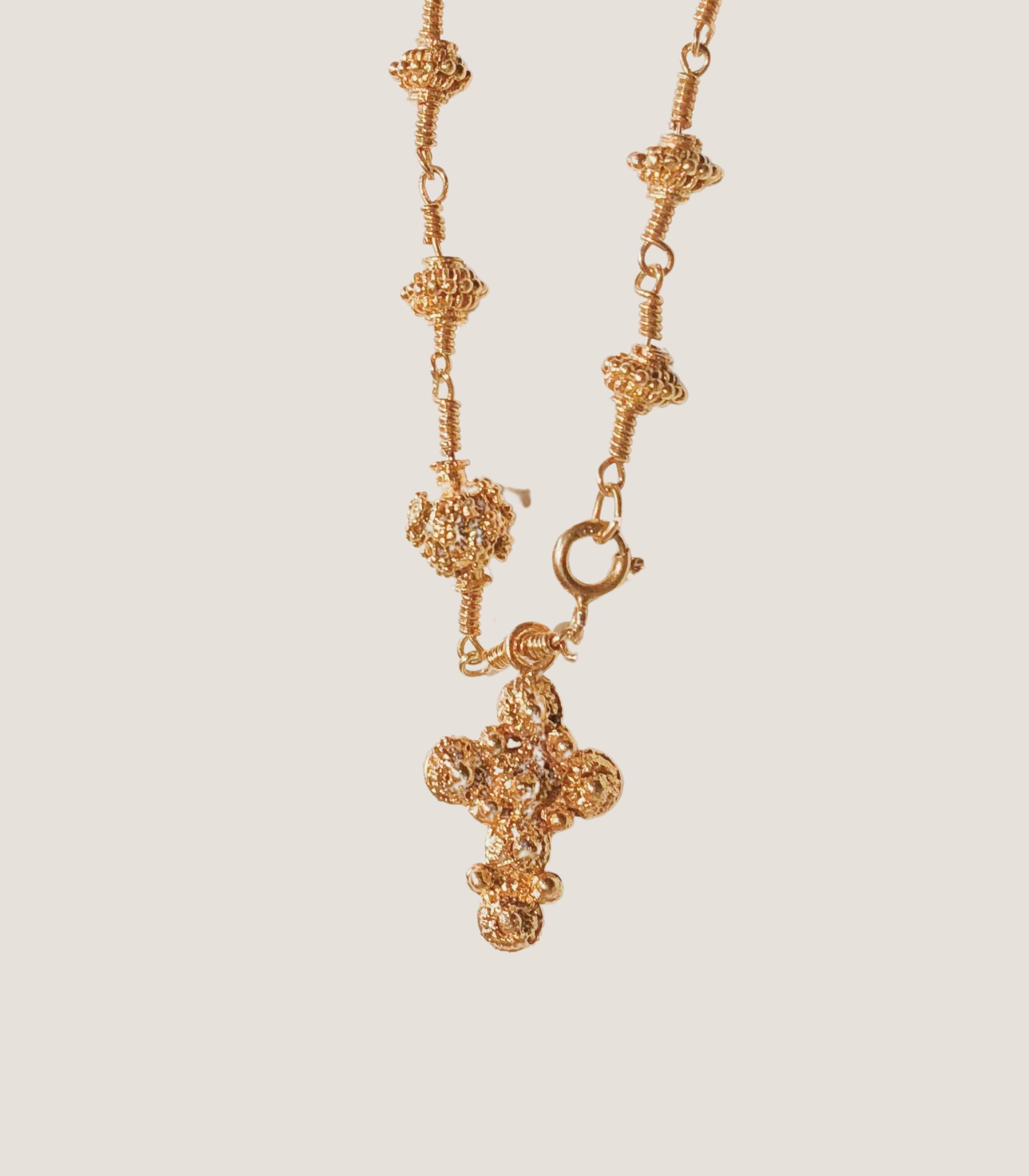 Rosary Cross Bracelet - Gold - AMAMI