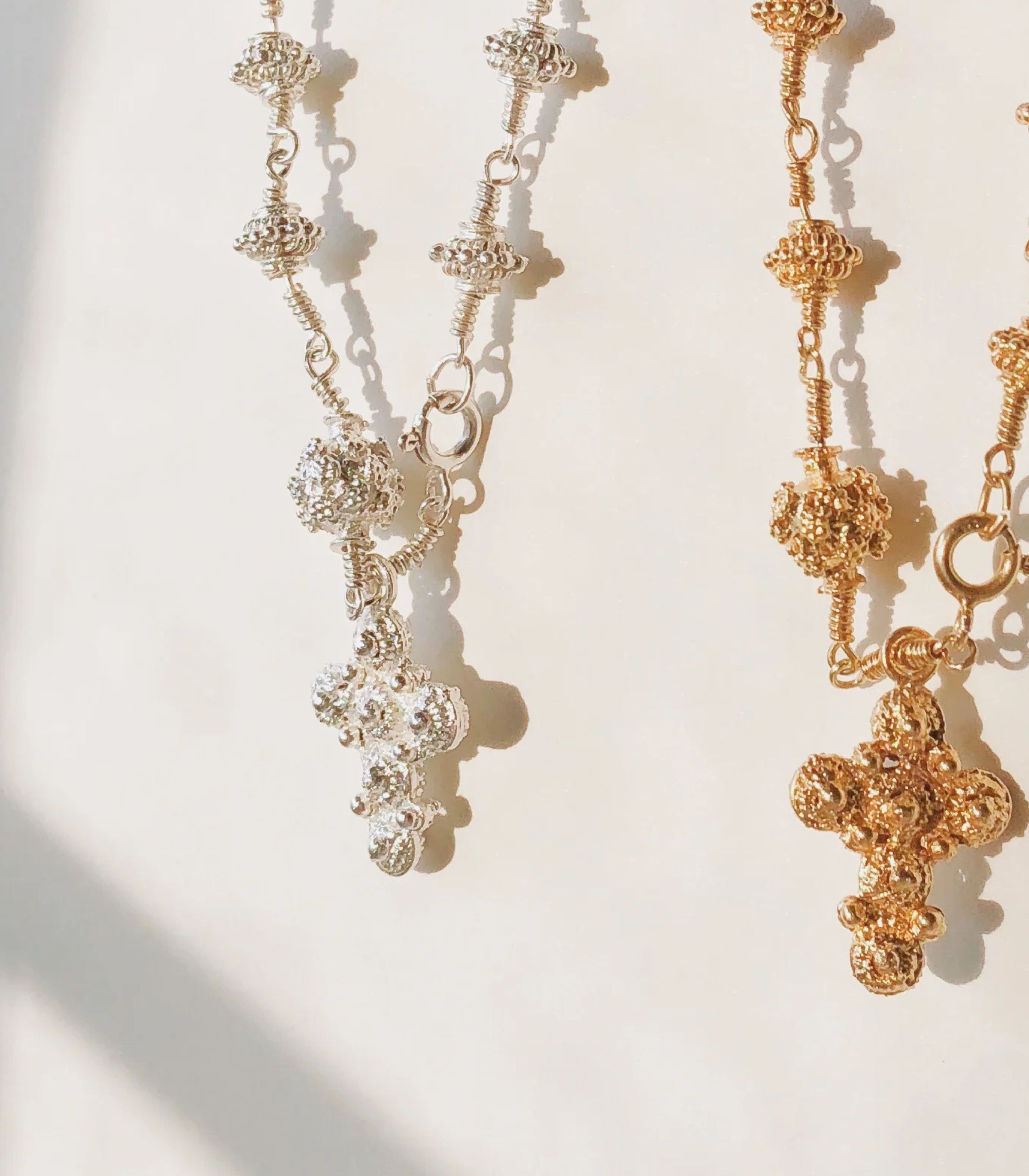 Rosary Cross Bracelet in Silver - AMAMI