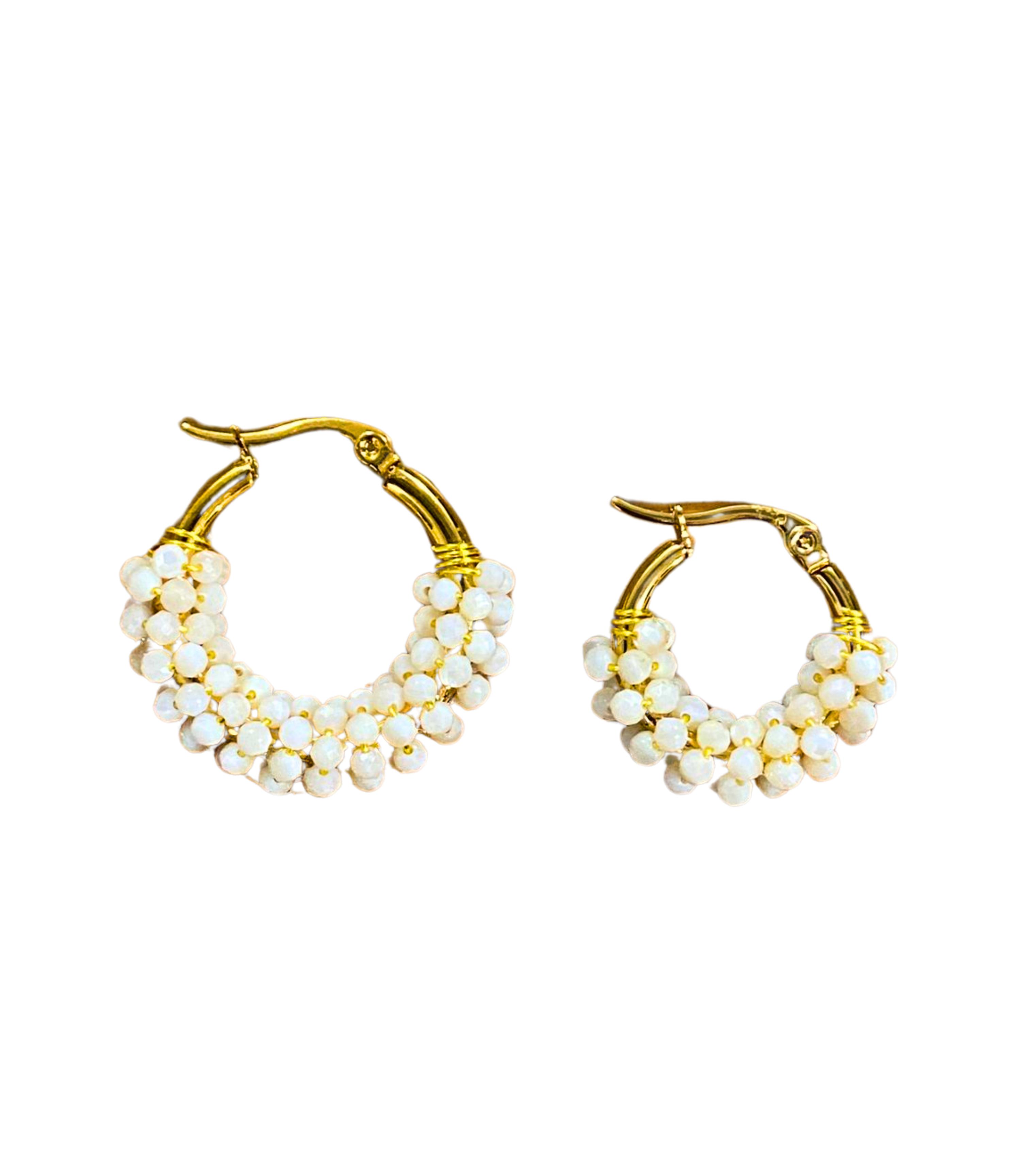 Cascara Mother of Pearl HoopEarrings - Midi and Mini- Arete