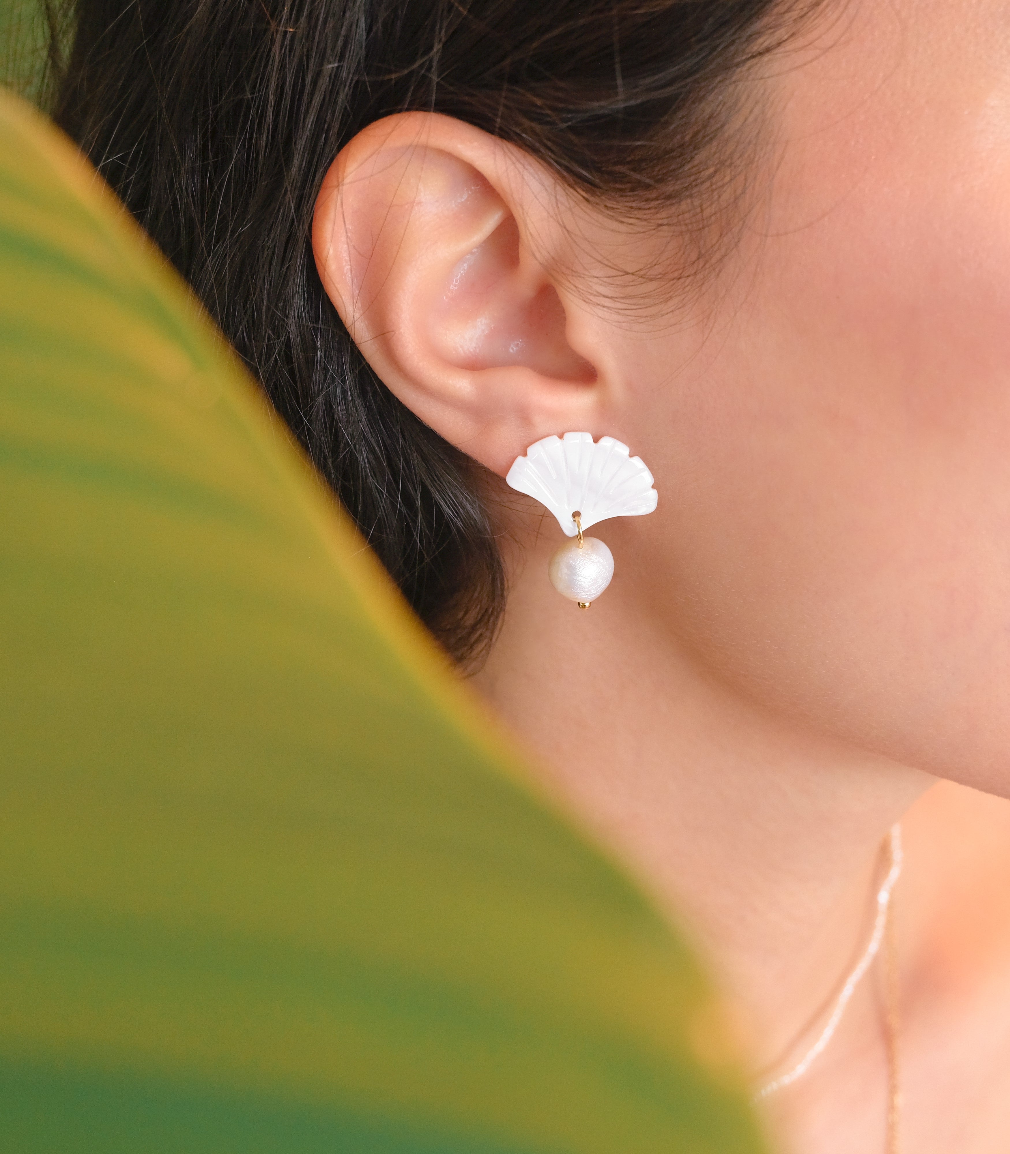 Pamaypay Pearl Drop Earrings - Arete