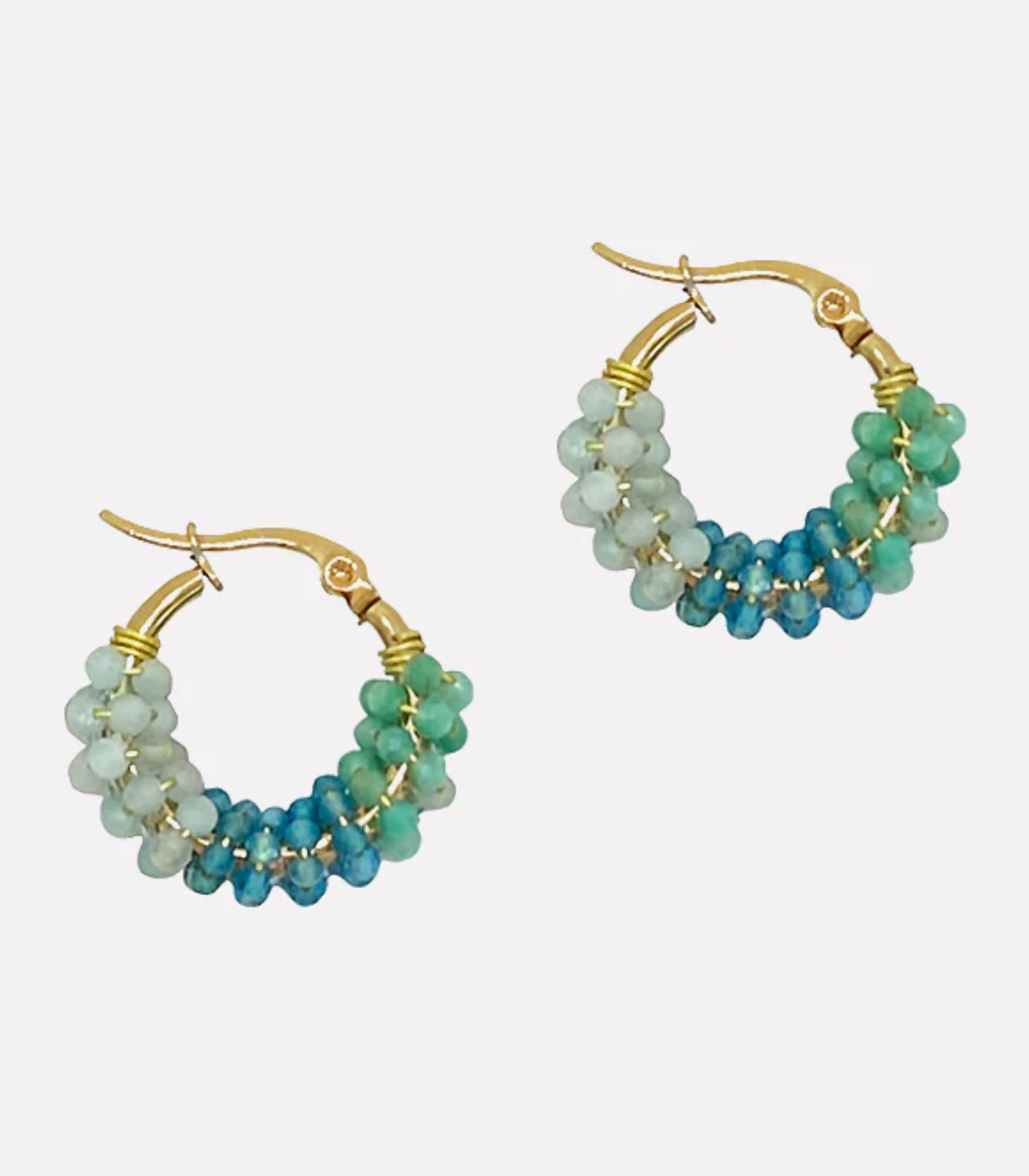 Philippine Seas Gradient Gemstone Hoop Earrings - Arete