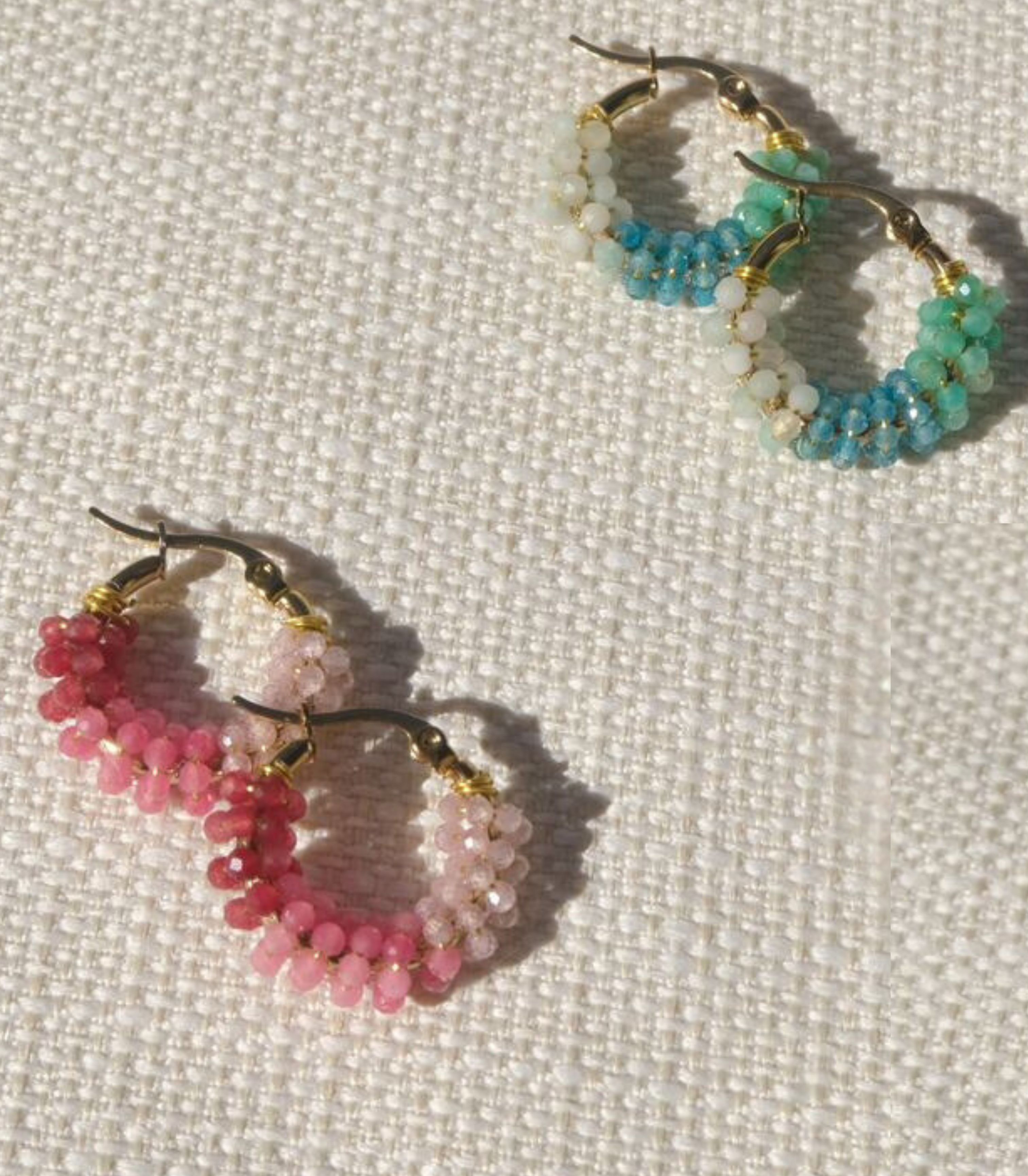 Philippine Seas Gradient Gemstone Hoop Earrings - Arete