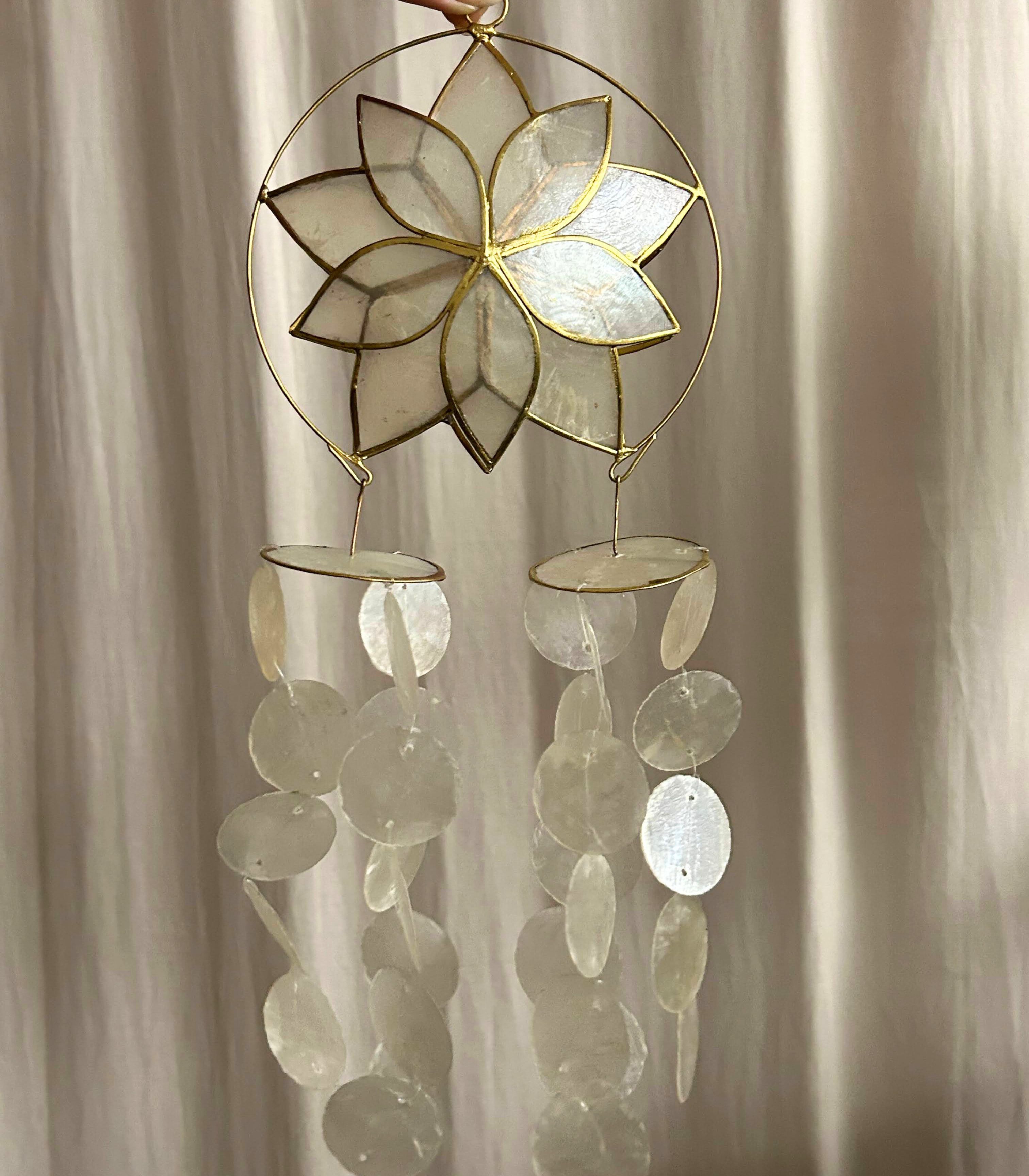 Pasko Capiz Chime Ornaments 5 - Poinsettia - Cambio & Co