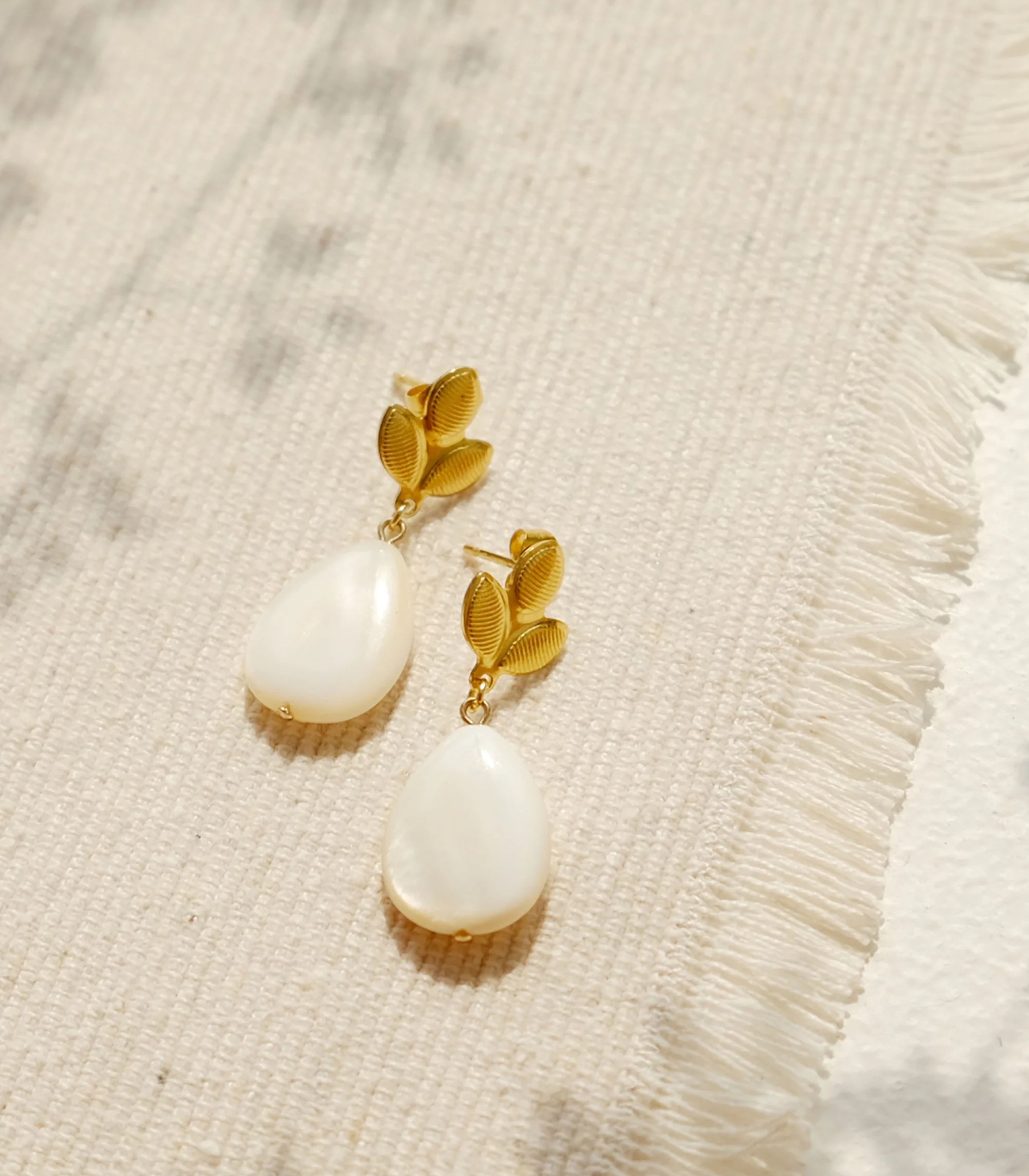 Palay Drop Earrings in Mother of Pearl - Lily Jewelry