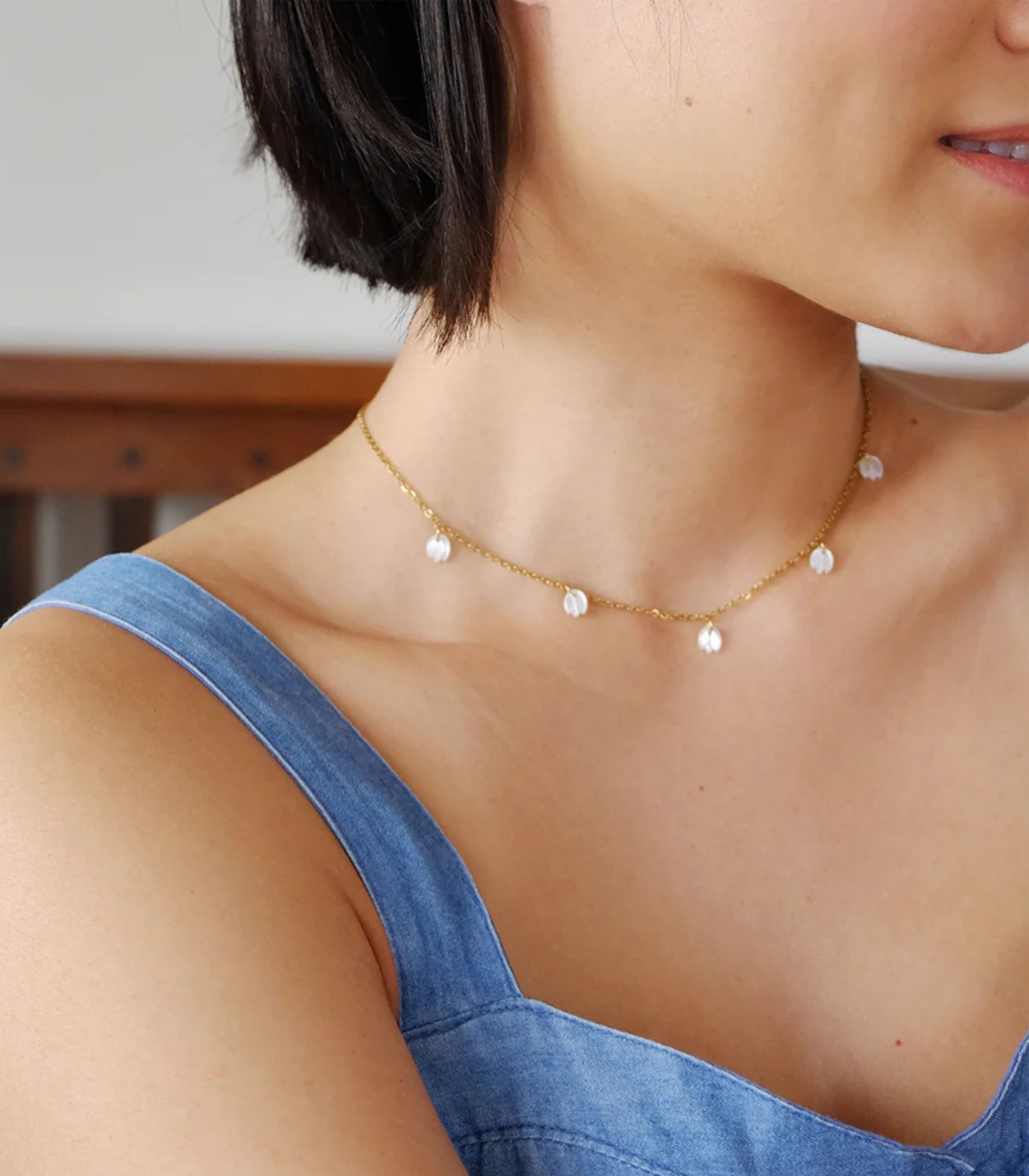 Sampaguita Charms Necklace In Mother Of Pearl - Lily Jewelry