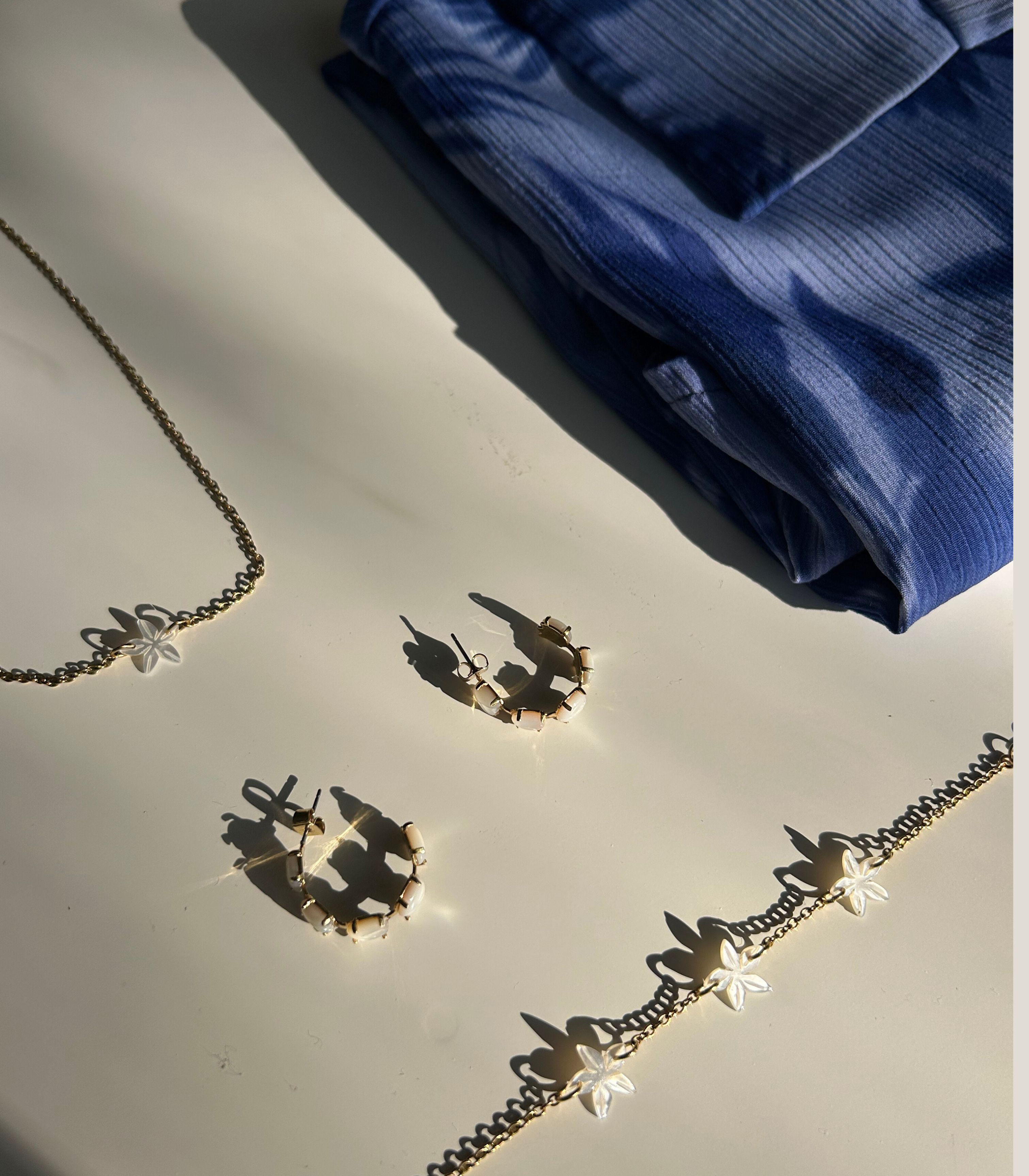 Gianna Sampaguita Bud Hoops In Mother of Pearl