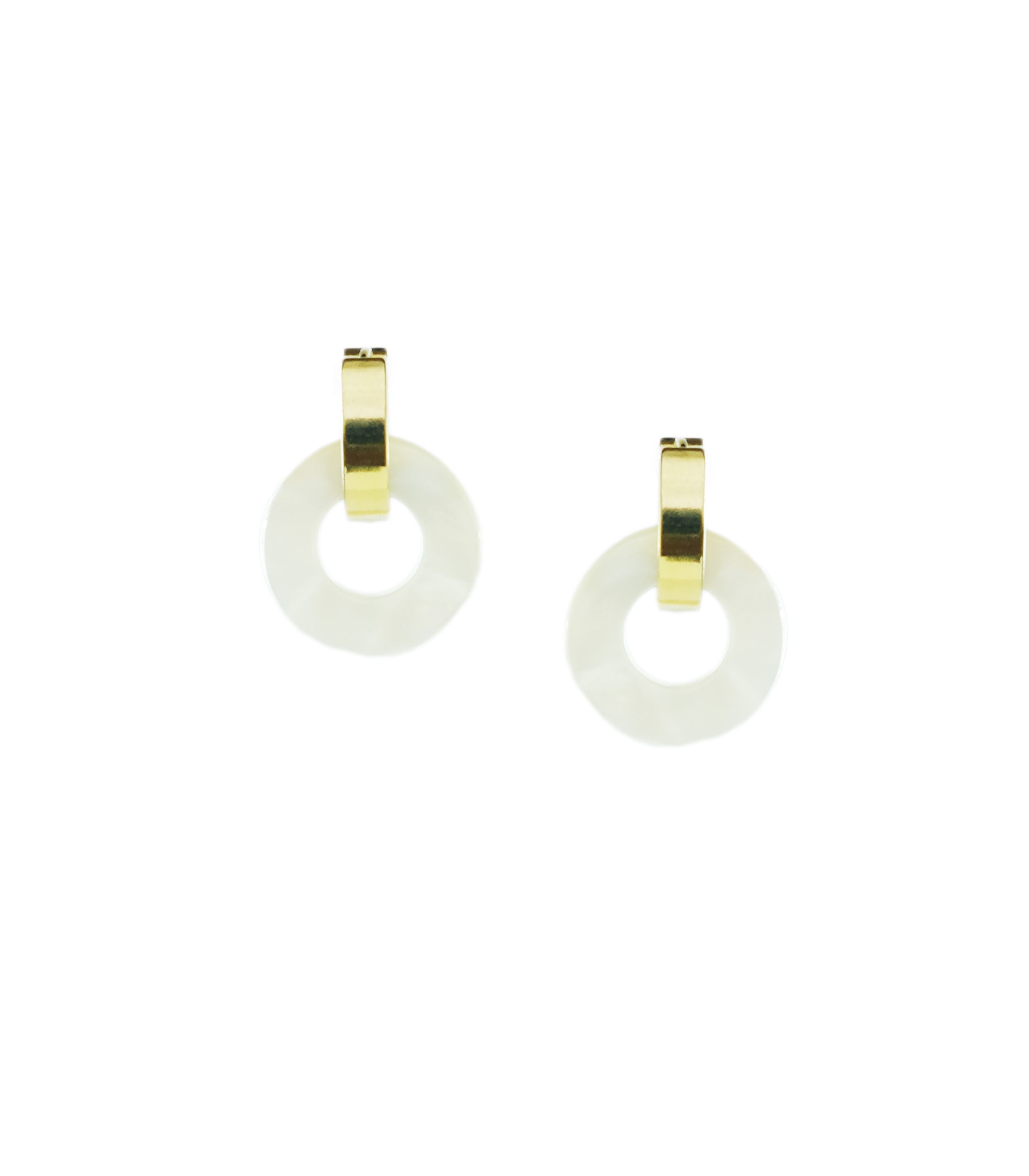 Nikka Shell Mini Charm Hoops - Lily Jewelry