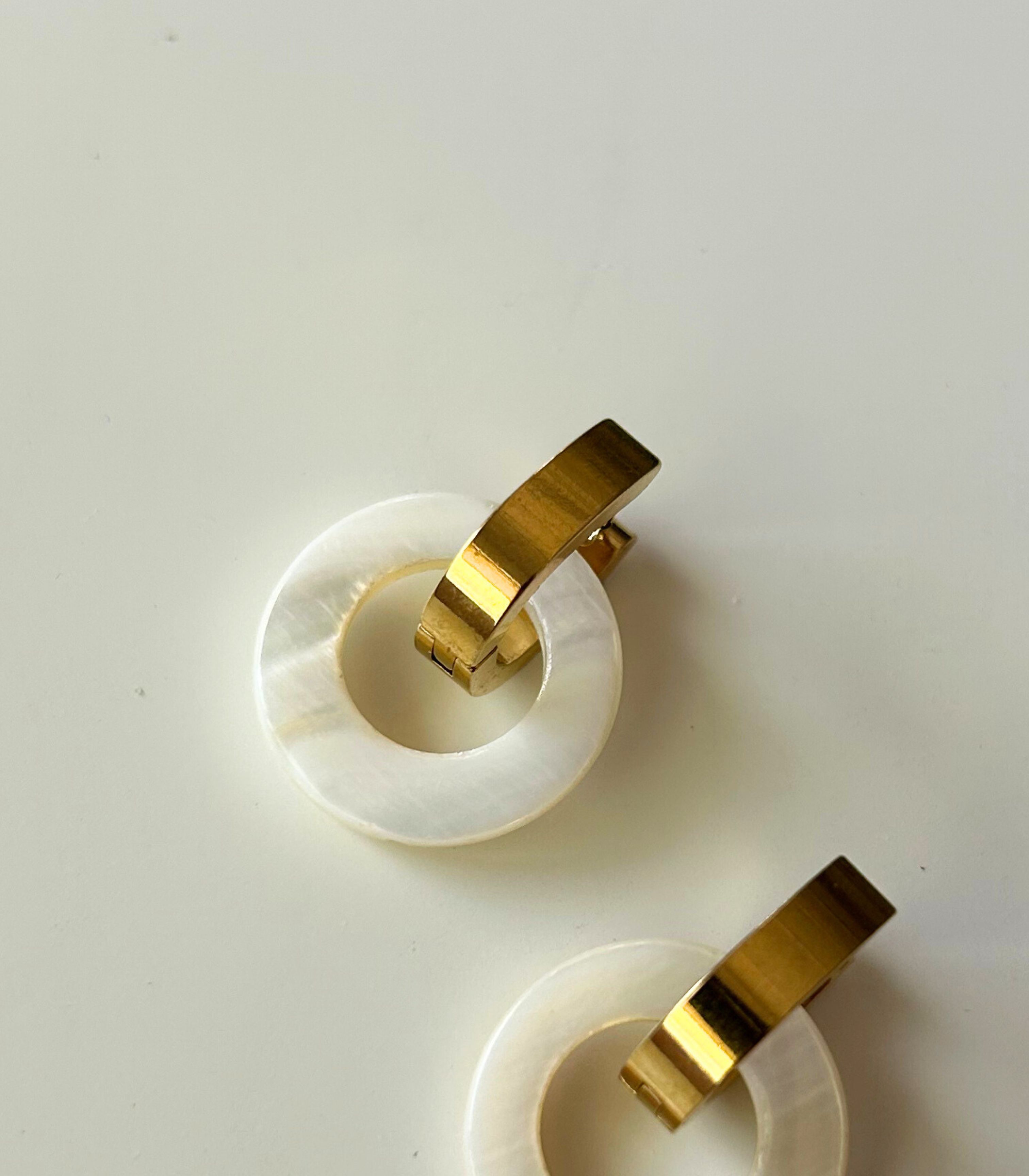 Nikka Shell Mini Charm Hoops