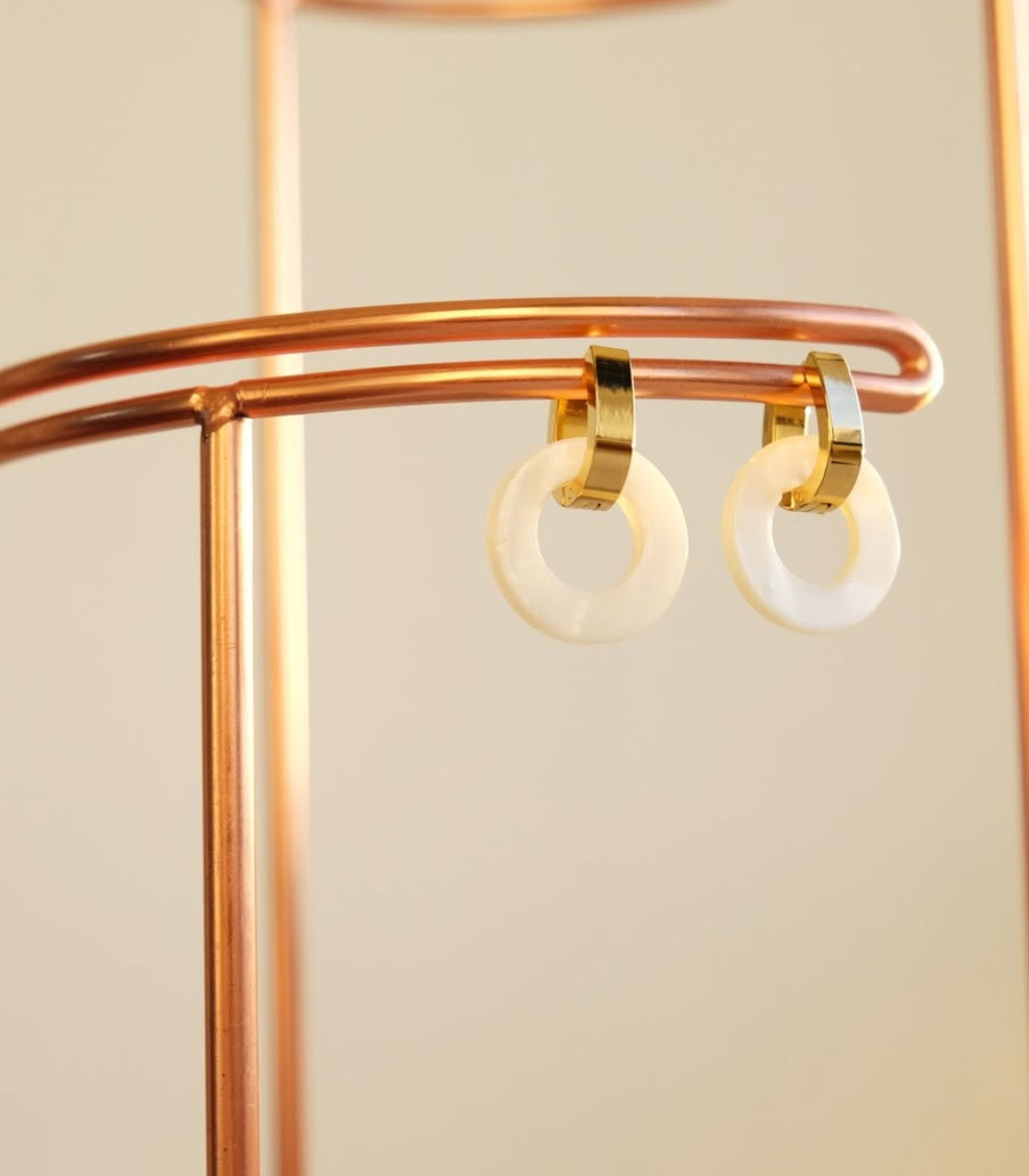 Nikka Shell Mini Charm Hoops