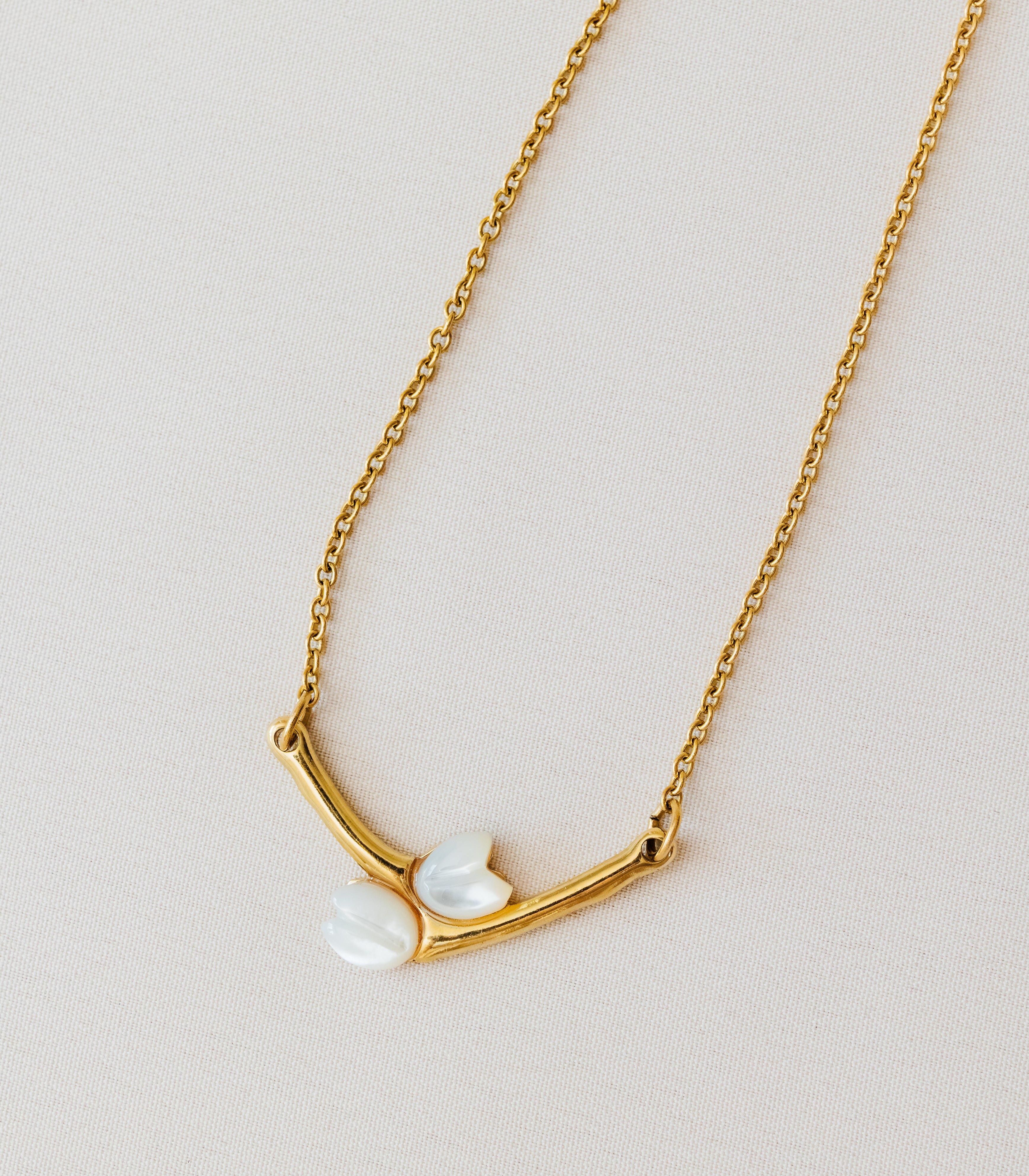 Sampaguita Twin Necklace in Mother of Pearl - Lily Jewelry