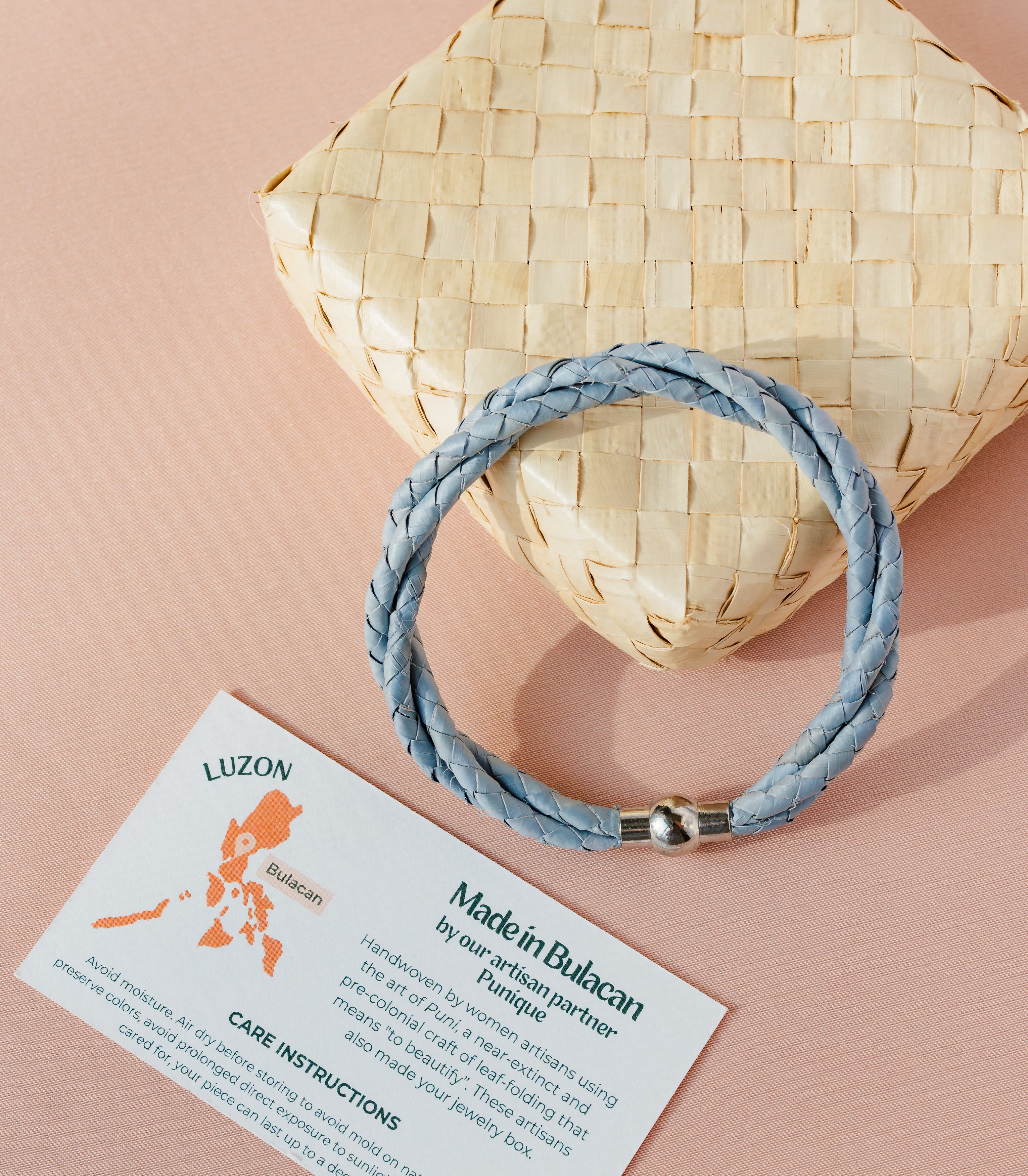 Woven Humaling Lubid Bracelets in Dusty Blue - Punique