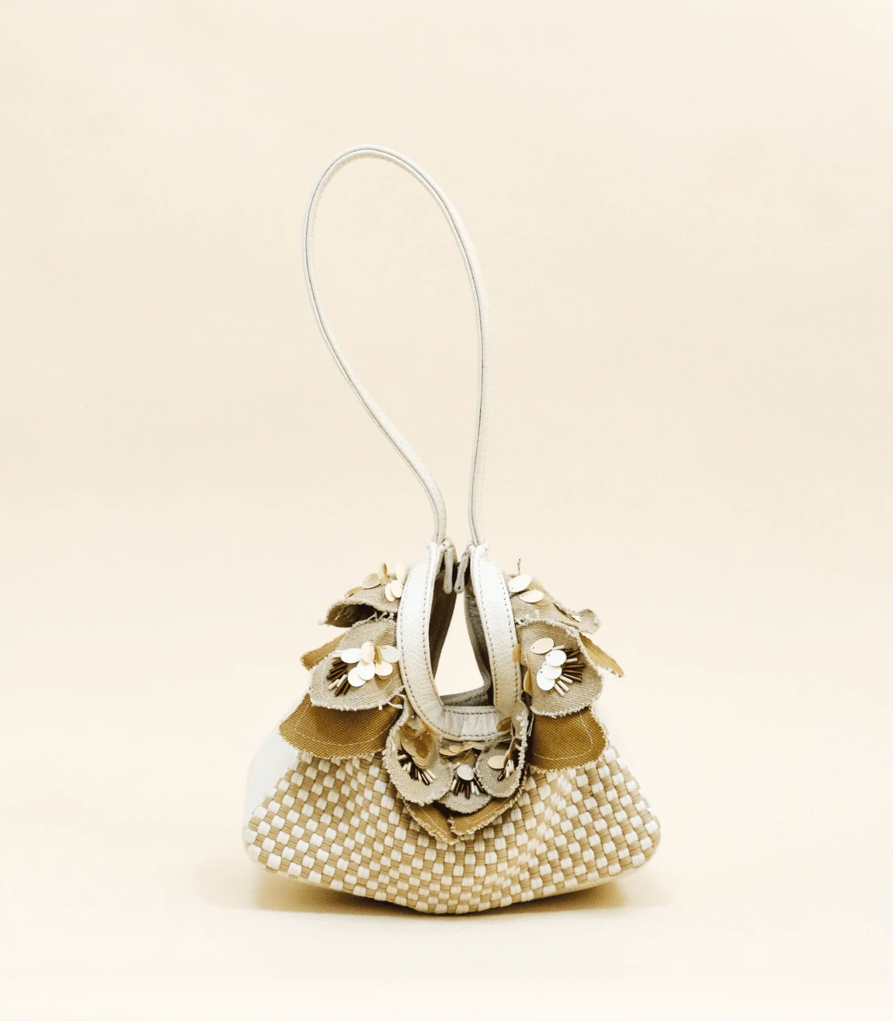 Dangwa Mini Hobo Bag in Beige -Rags2Riches