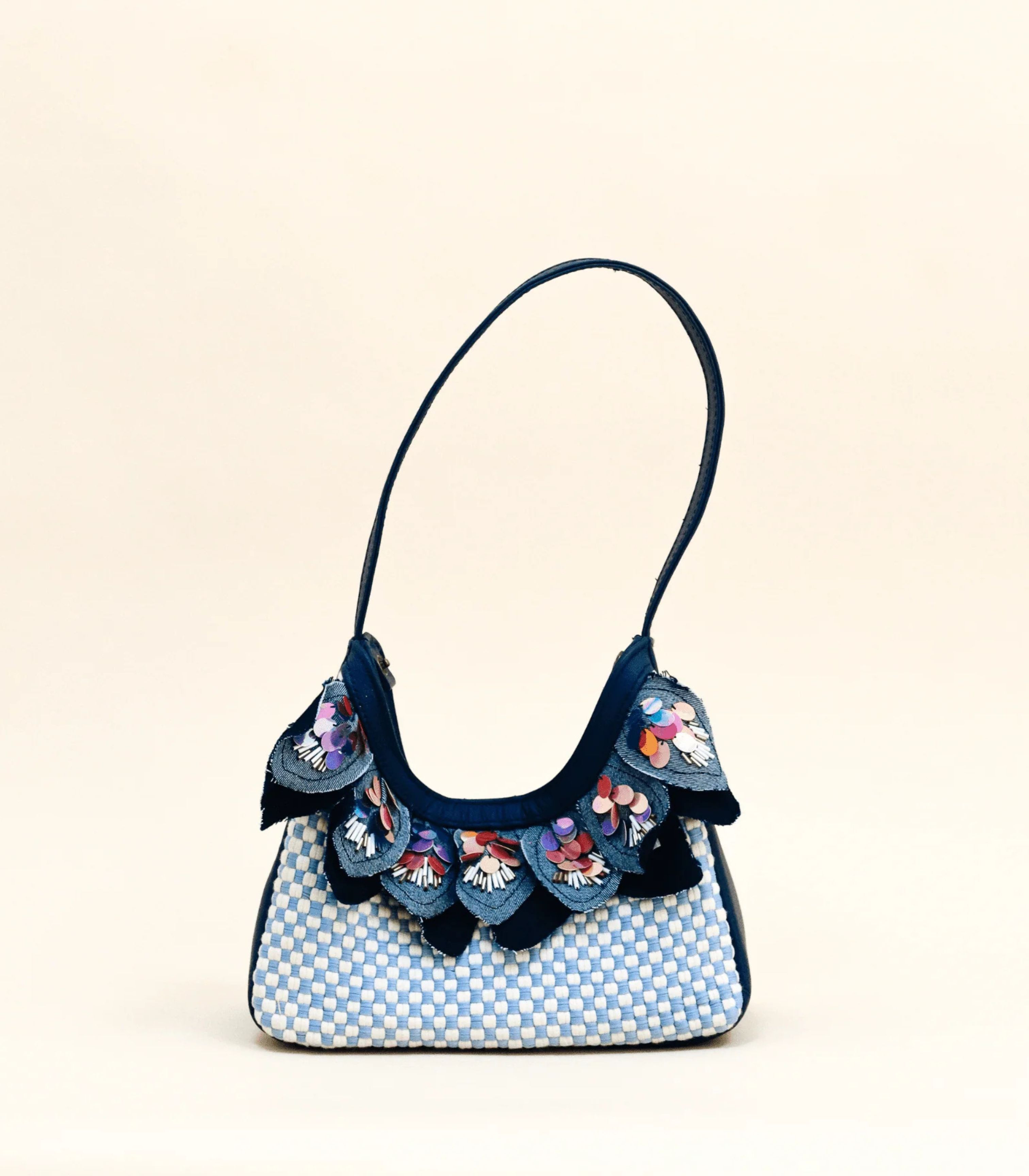 Dangwa Mini Hobo Bag in Navy -Rags2Riches