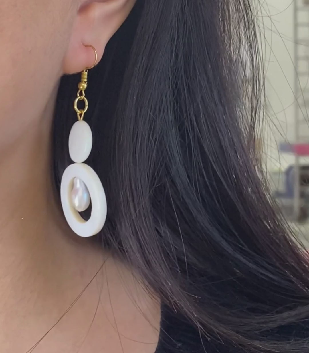 Sirena Pearl Drop Earrings - Weaving Handicrafts