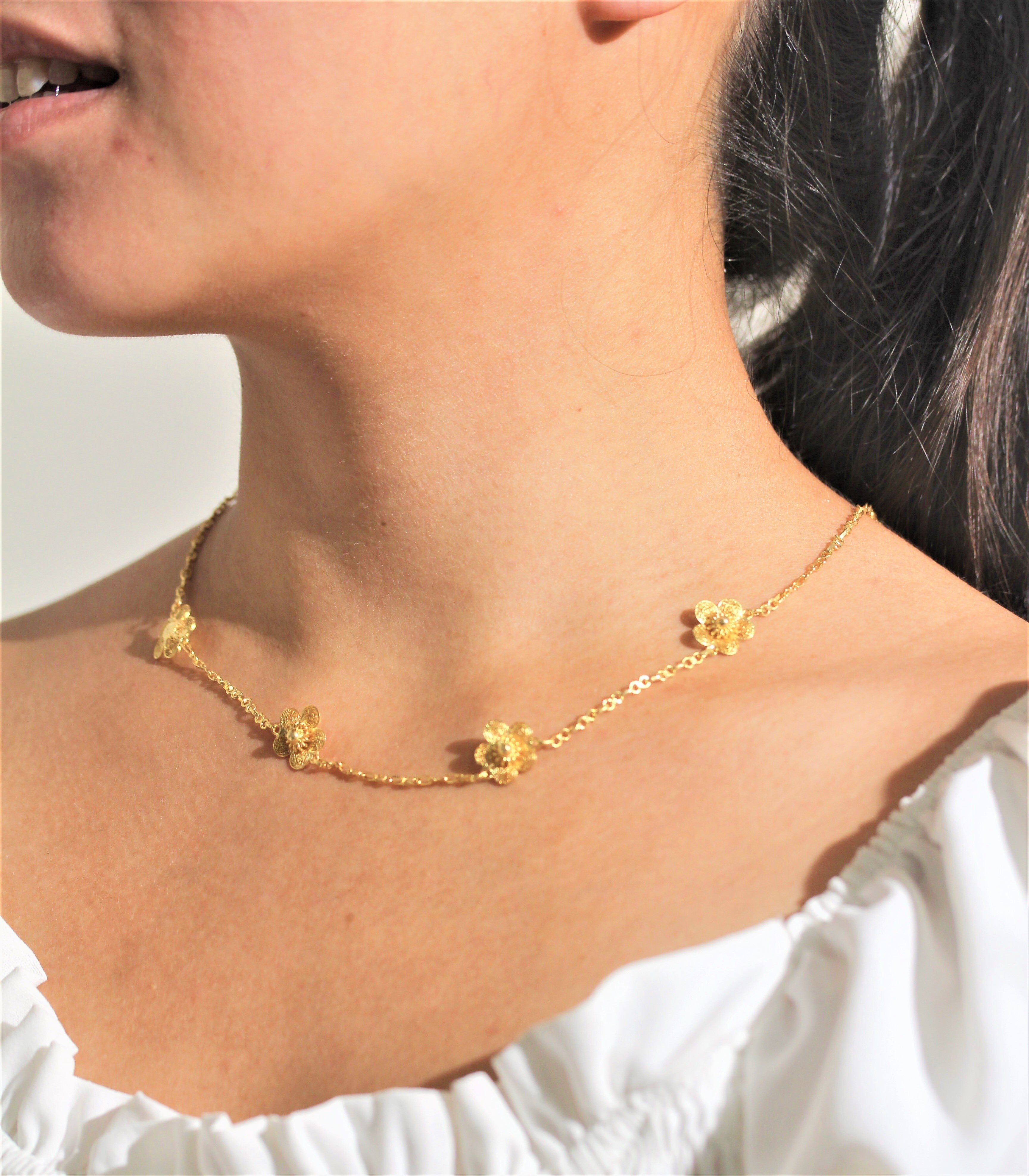 Sampaguita Filigree Charm Necklace - AMAMI