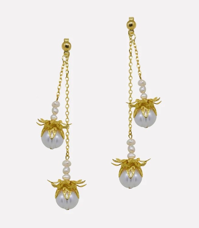 Lirio Pearl Earrings (Two-Way) - Arete