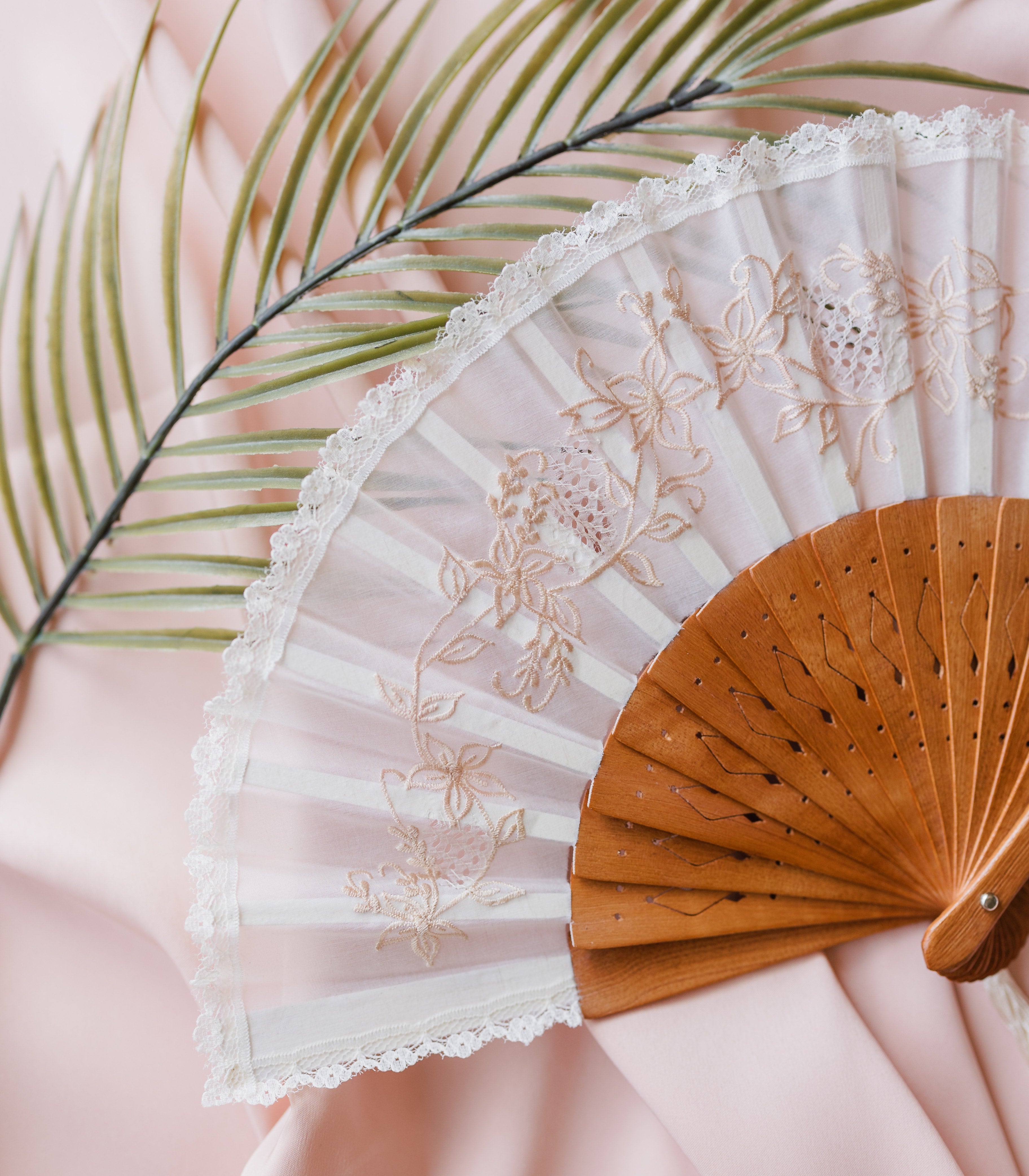 Wedding Library - Brown - Pamaypay Embroidered Hand Fan